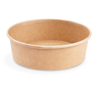 Salatschalen Feinkostschalen braun Ø185mm aus Pappe PE-beschichtet 1100ml, 50 Stk.